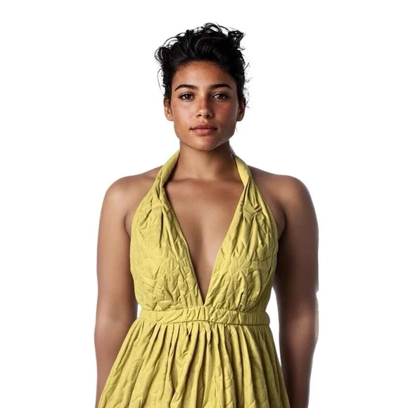 Jean Paul Gaultier for Target Cocktail Fairy Halter Dress Small Junior 7 Yellow - Picture 2 of 15